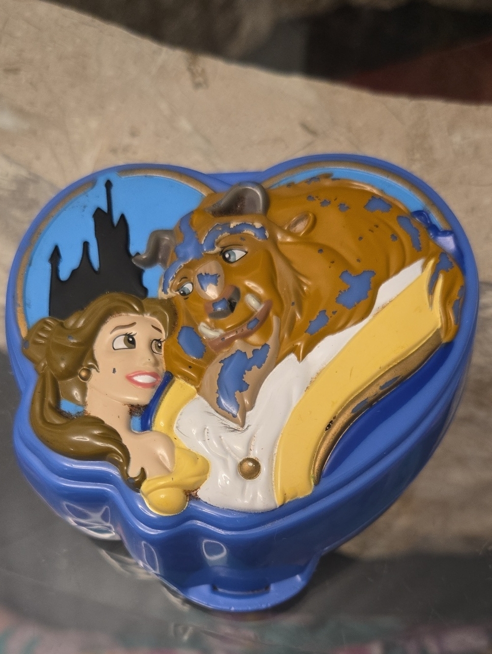Vintage 1995 Bluebird Disney Beauty and the Beast Polly Pocket Compact Only